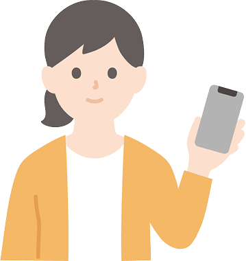 電話を持った女性のイラスト
